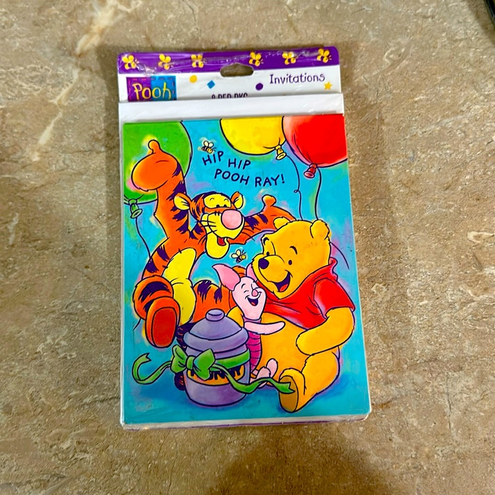Vintage Pooh Bear Invitationions Y2K